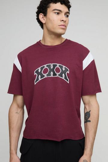 Burgundy Red Oversized Boxy XXX Pride T-Shirt