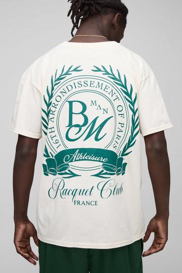 Oversized Bm Varsity T-Shirt Met Logo ecru