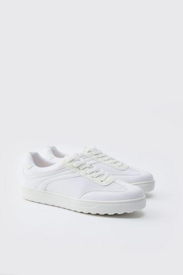 Contrast Panel Mesh Trainer white