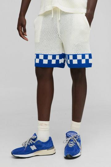 Relaxed Checkered Shorts blue