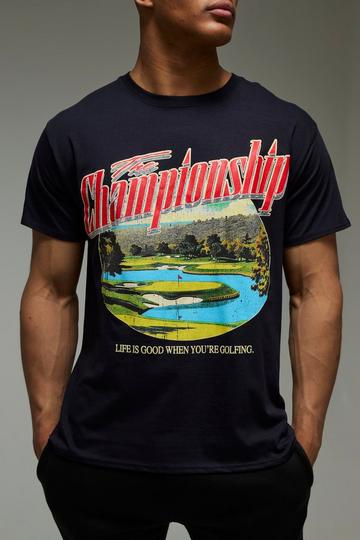 Man Active Regular Fit Championship T-Shirt navy