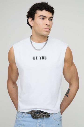 Boxy Be You Pride Tank Top white
