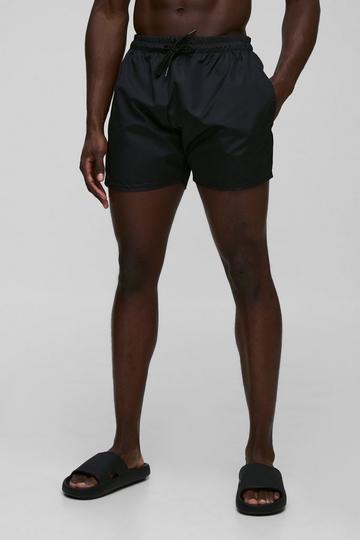 Elasticated Waist Relaxed Short Length Shell Shorts black