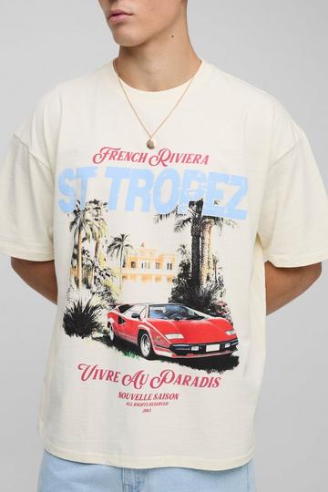 Ecru Oversized French Riviera T-Shirt ecru