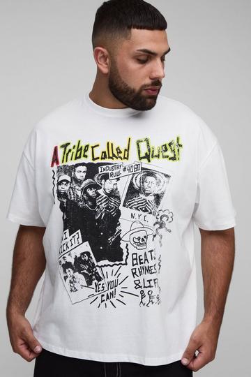 Plus Oversized A Tribe Called Quest License Print T-Shirt white