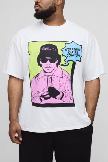 Plus Oversized Eazy-E License Print T-Shirt white