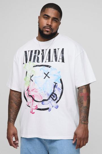 Plus Oversized Nirvana License Print T-Shirt white