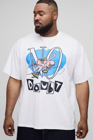 Plus Oversized No Doubt License Print T-Shirt white