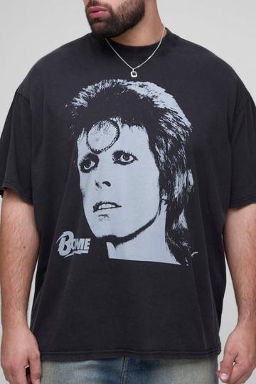Plus Oversized Ziggy License Acid Wash Print T-Shirt acid wash black