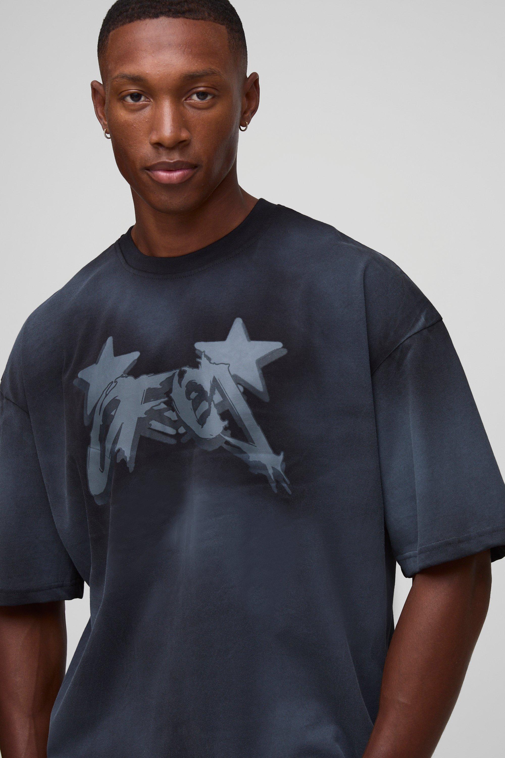 ☆boohoo☆ OFCL スターグラフィック ウォッシュド Tシャツ Oversized Boxy OFCL Star Graphic Washed T-Shirt | boohoo IL