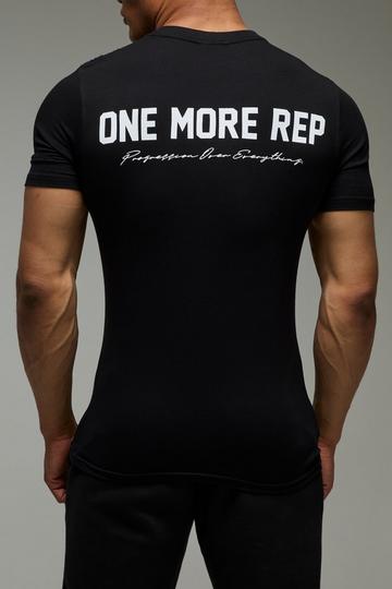 Man Active Muscle Fit One More Rep T-Shirt black