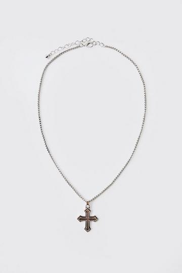 Zilveren Gothic Ketting Met Kruis silver