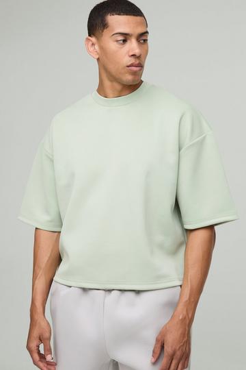 Oversized Extra Boxy Half Sleeve Scuba T-Shirt sage
