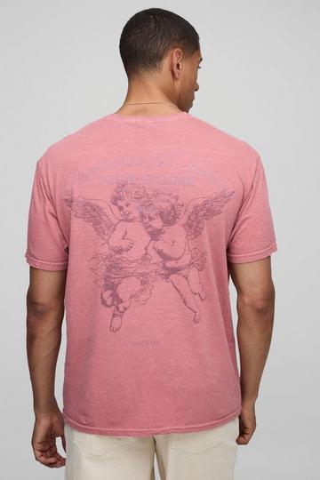 Red Regular Fit Washed Cherub Tonal Hi Build T-Shirt red