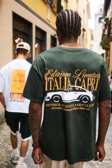 Oversize capri t-shirt med tryck forest
