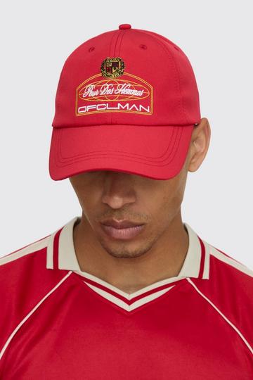 MAN Embroidered Twill Cap red