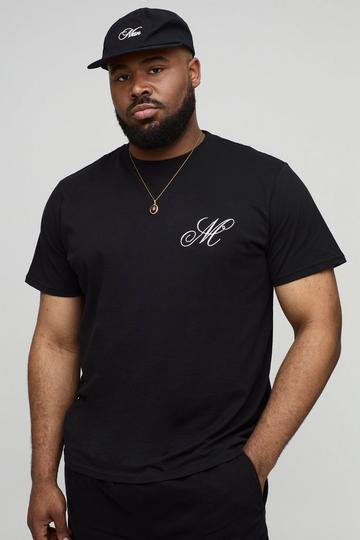 Plus Slim Embroidered M T-Shirt black