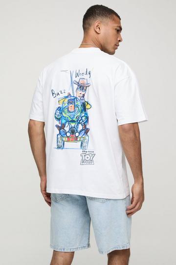 White Oversized Extended Neck Disney Toy Story License T-Shirt white