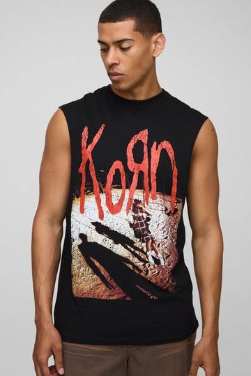 Zwarte Gelicenseerde Regular Fit Korn Tank Top black