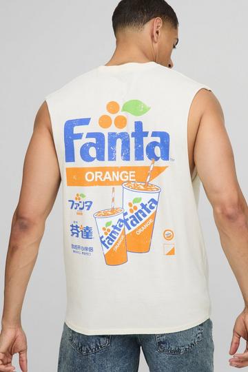 Gelicenseerde Ecru Regular Fit Fanta Tank Top ecru
