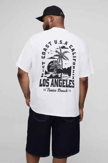 Plus Oversized Los Angeles T-Shirt white