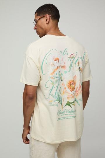 Oversized Ecru Official Collection Bloemen T-Shirt ecru
