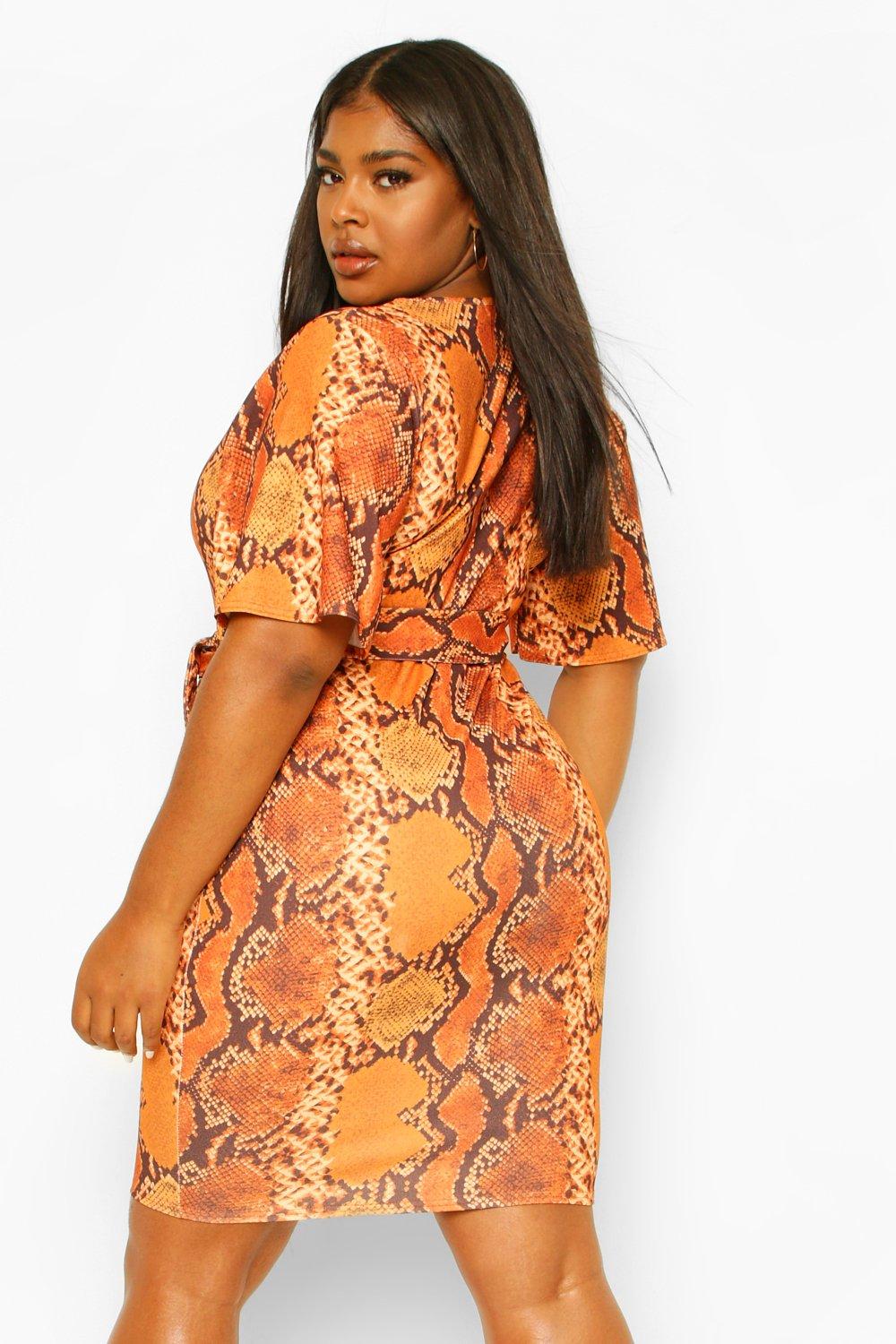 Boohoo snake print outlet dress