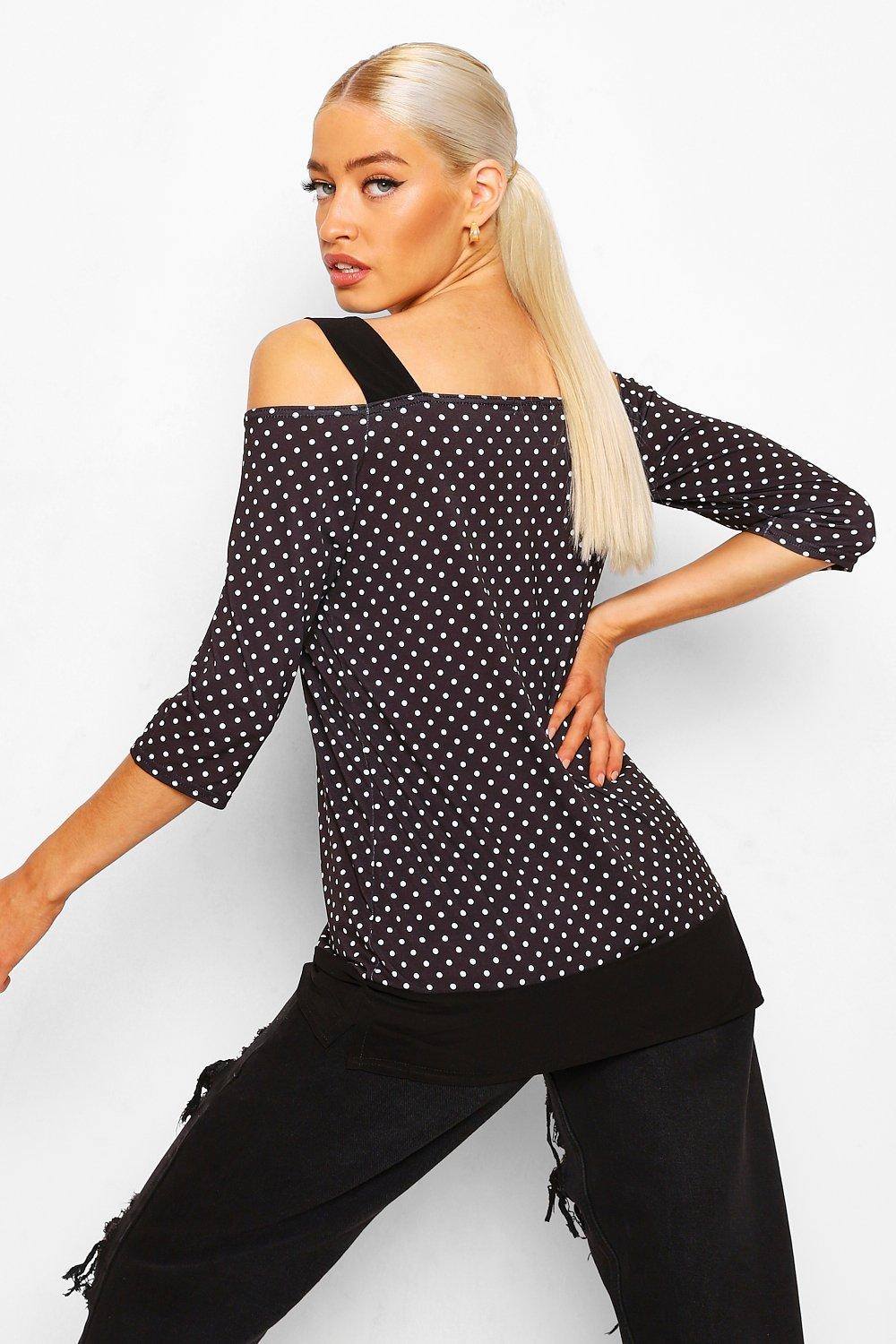 Cold shoulder tops online boohoo