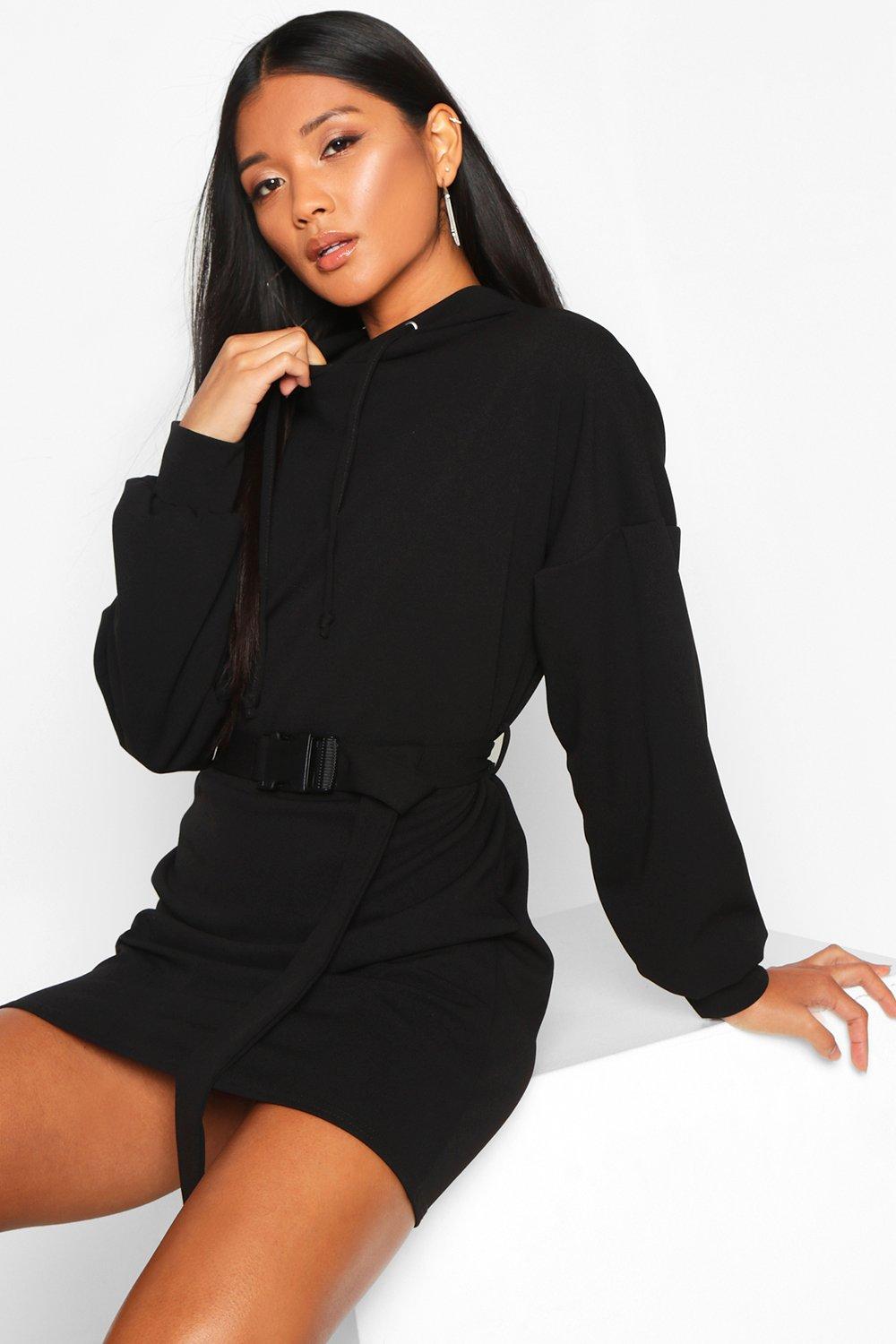 oversized black hoodie dress