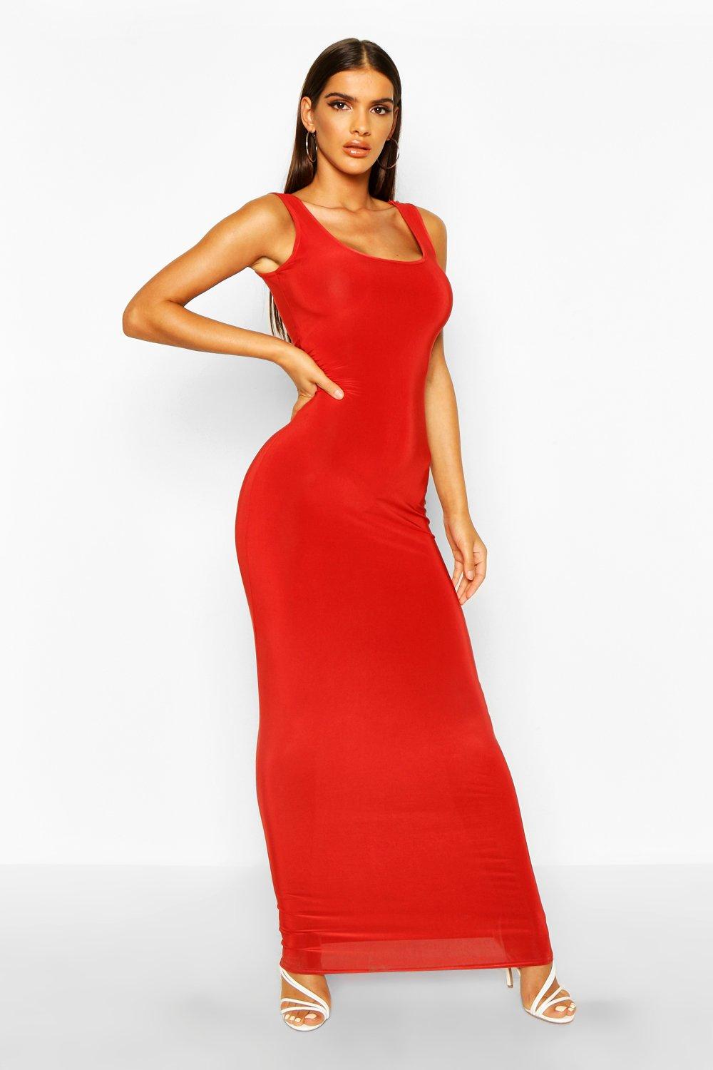 Boohoo shop rust dress