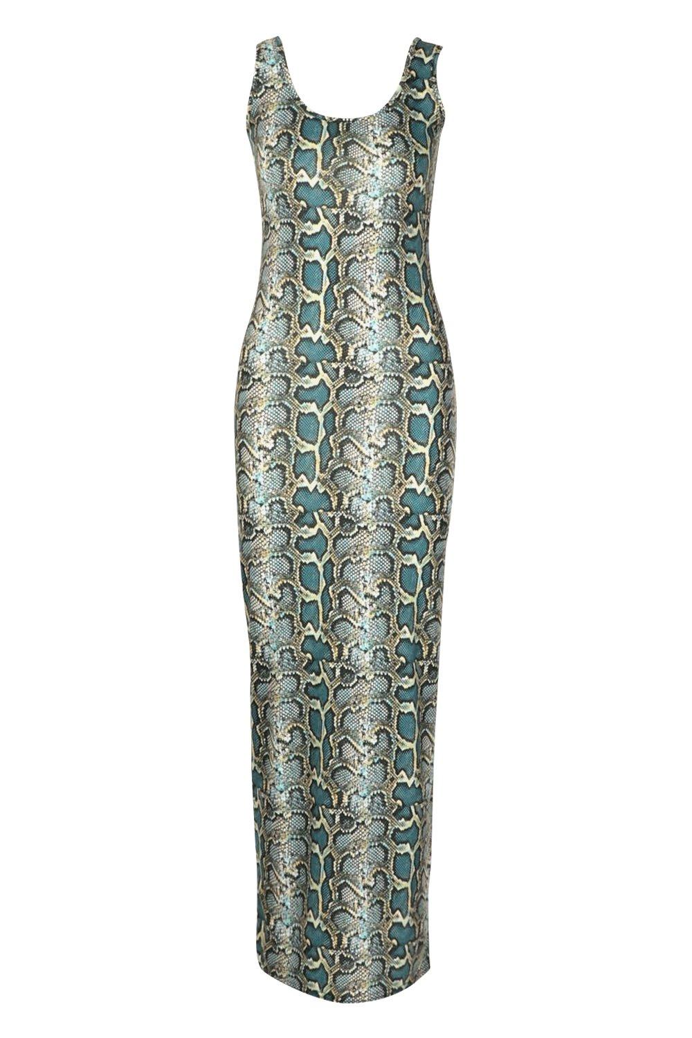 snake print dress maxi