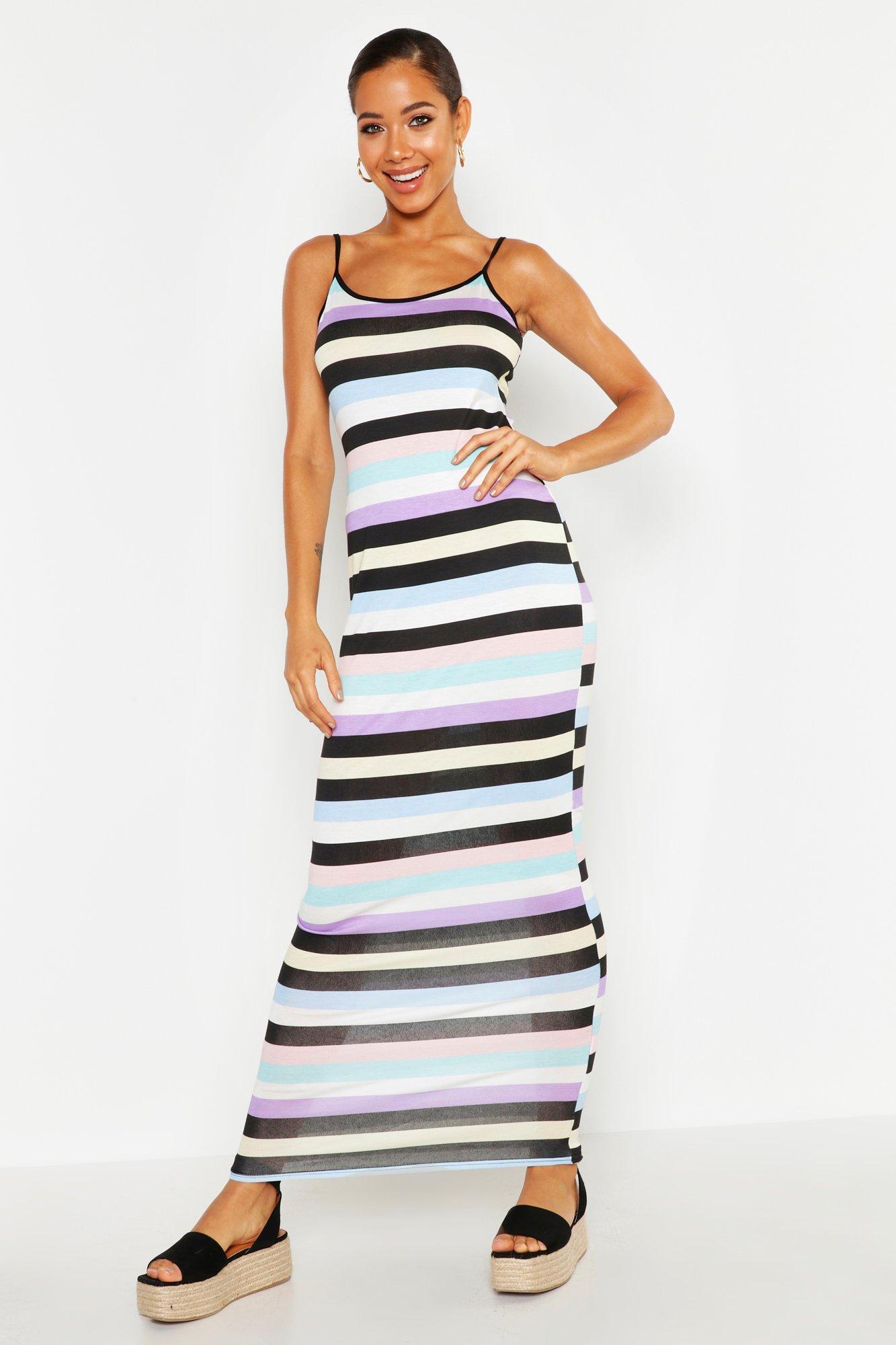boohoo striped maxi dress