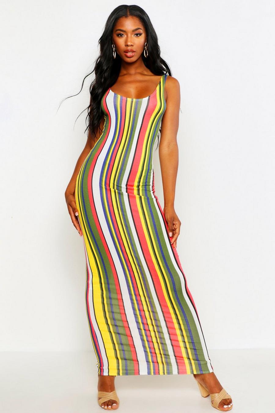 Red Striped Maxi Dress image number 1