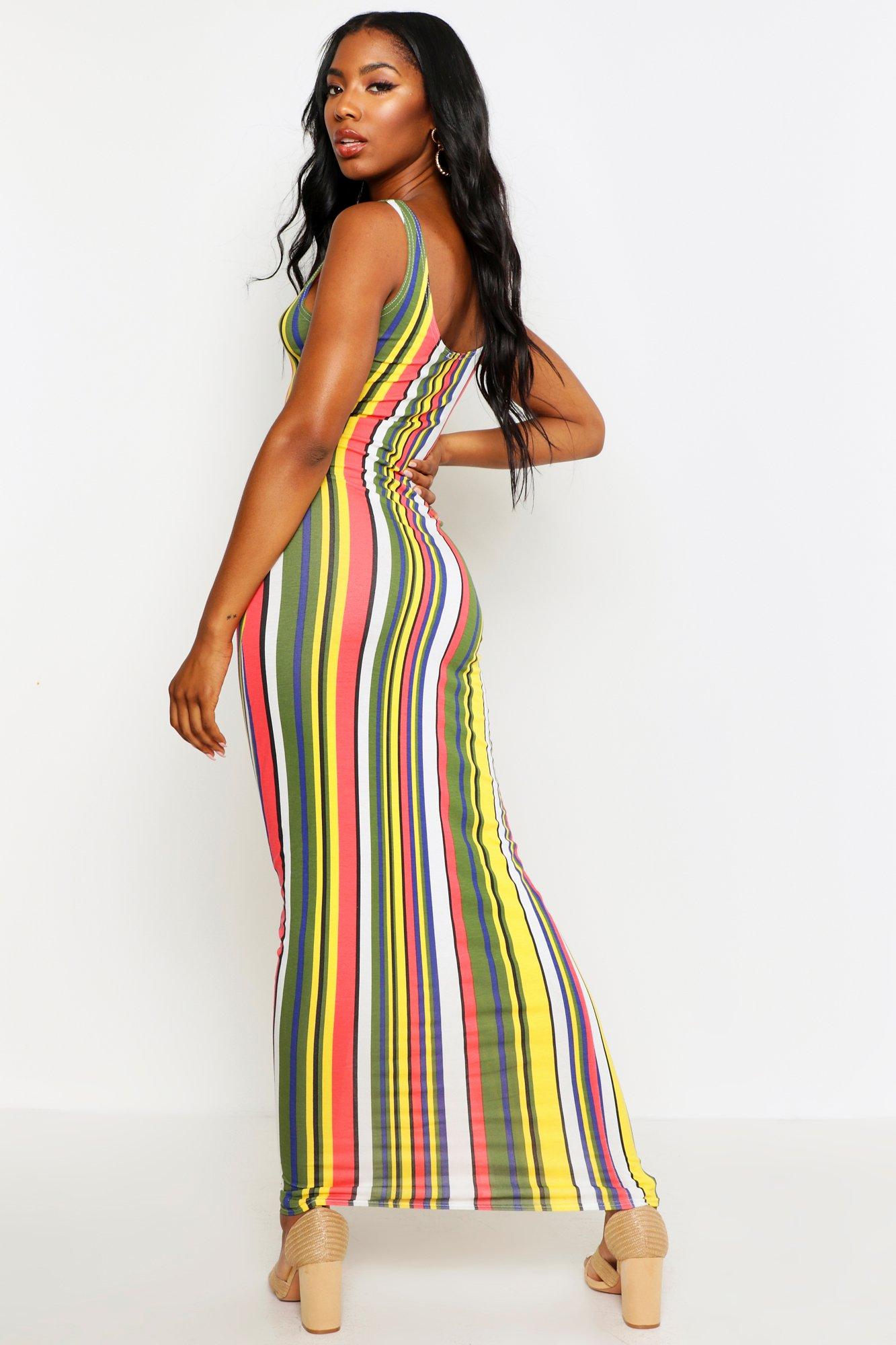 Long striped cheap maxi dress