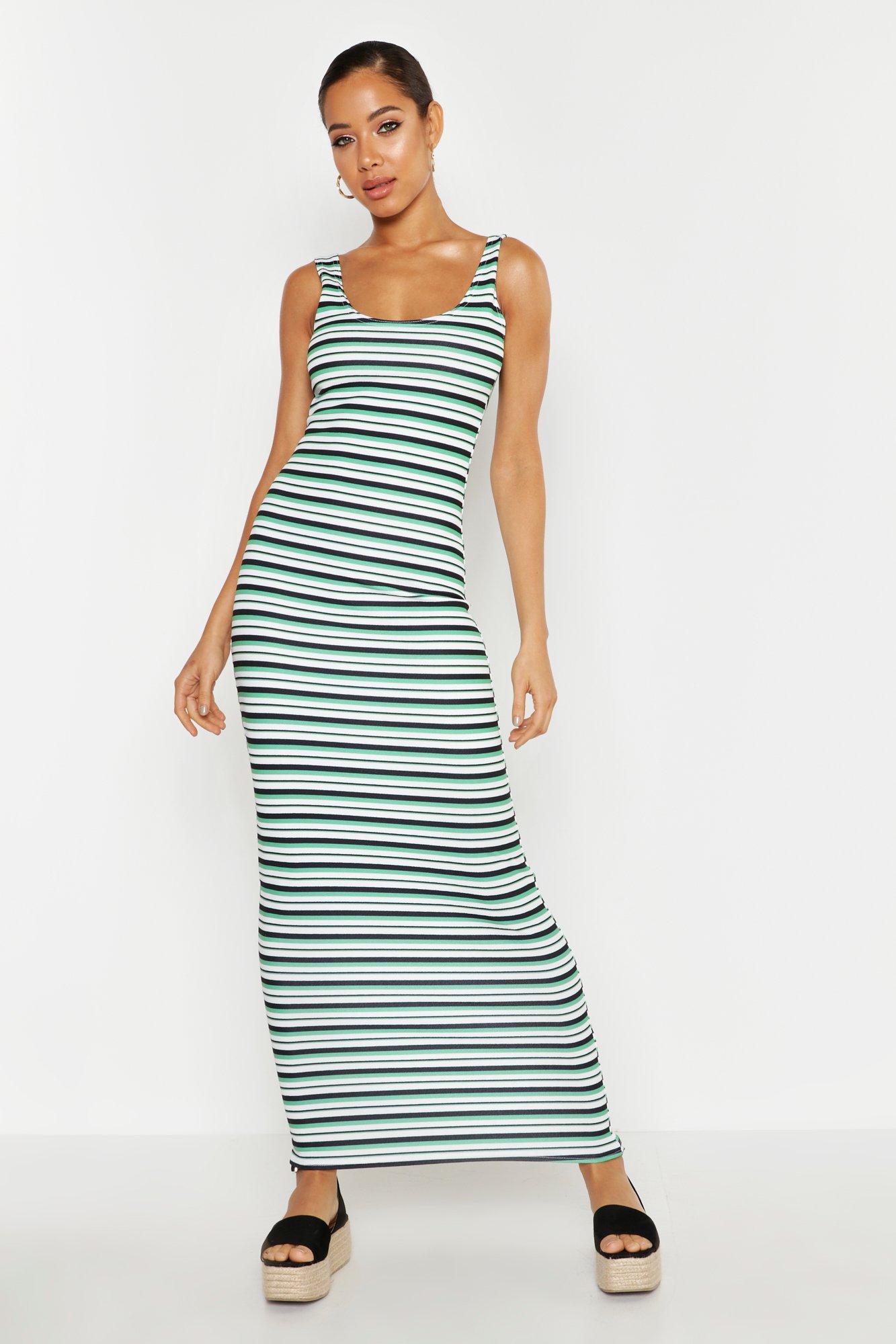 Boohoo striped dress sale