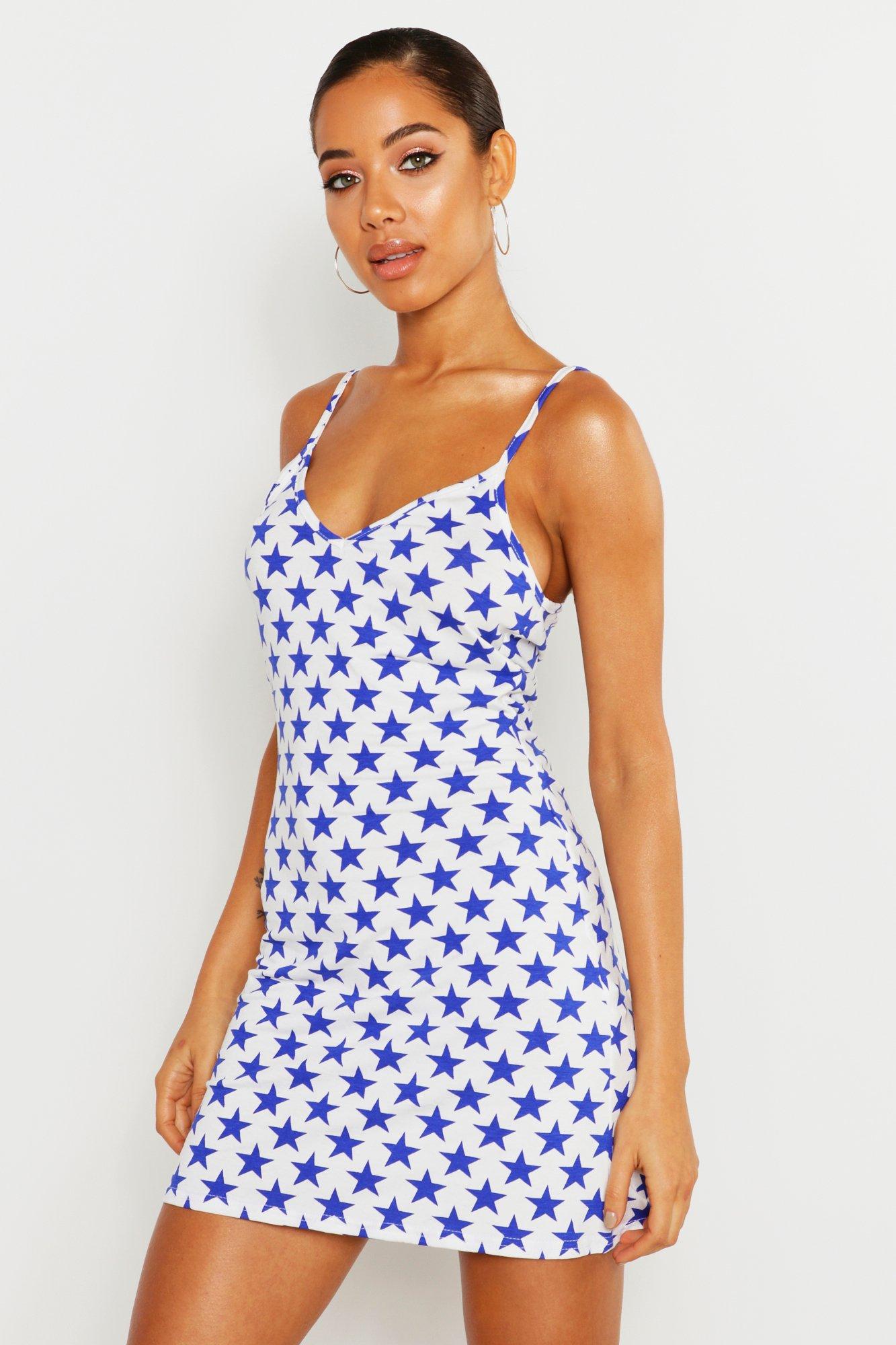star print dress boohoo