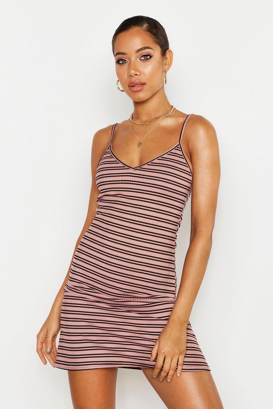 Striped Ribbed Sun Dress image number 1