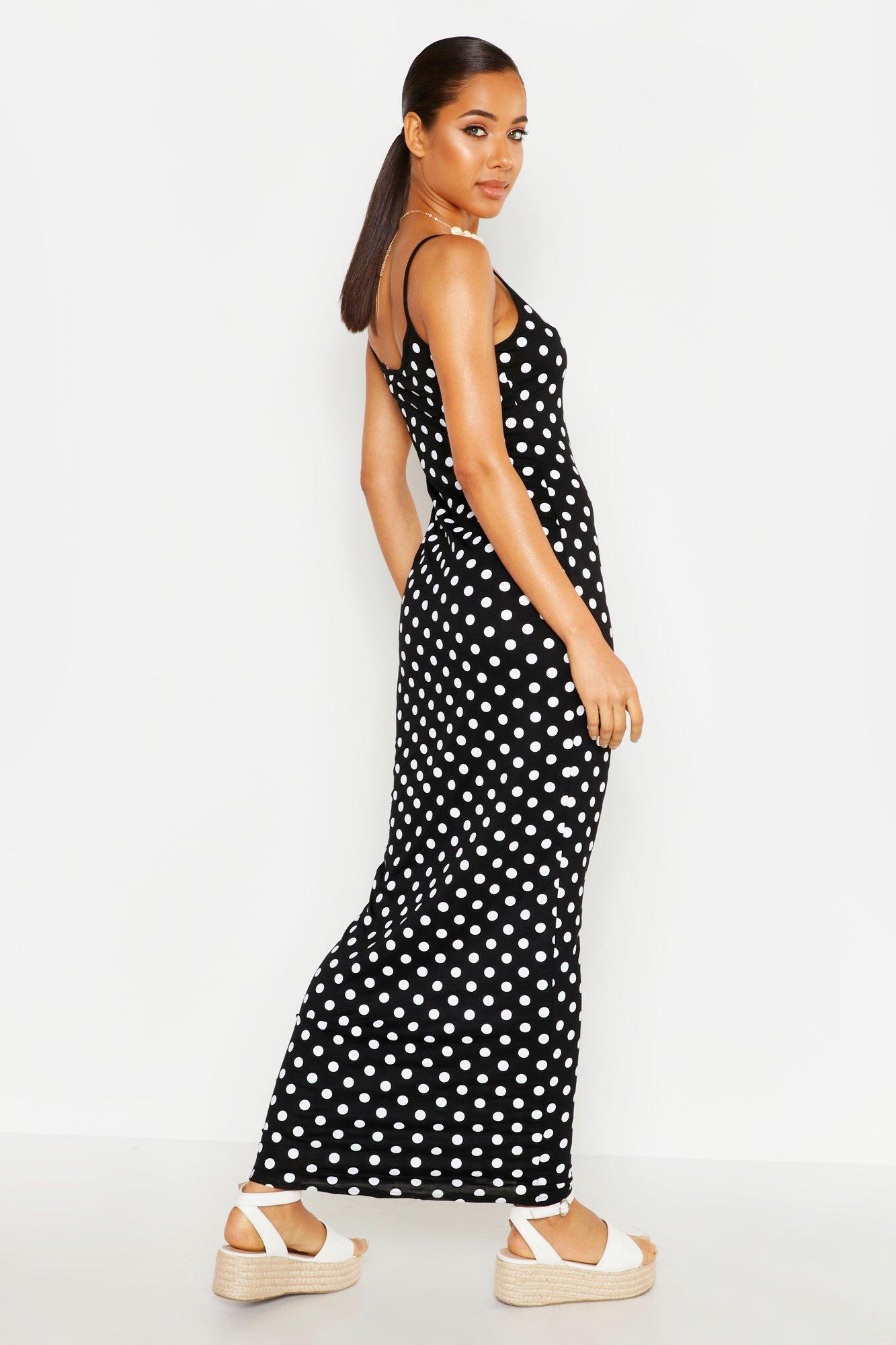 spotty maxi dress