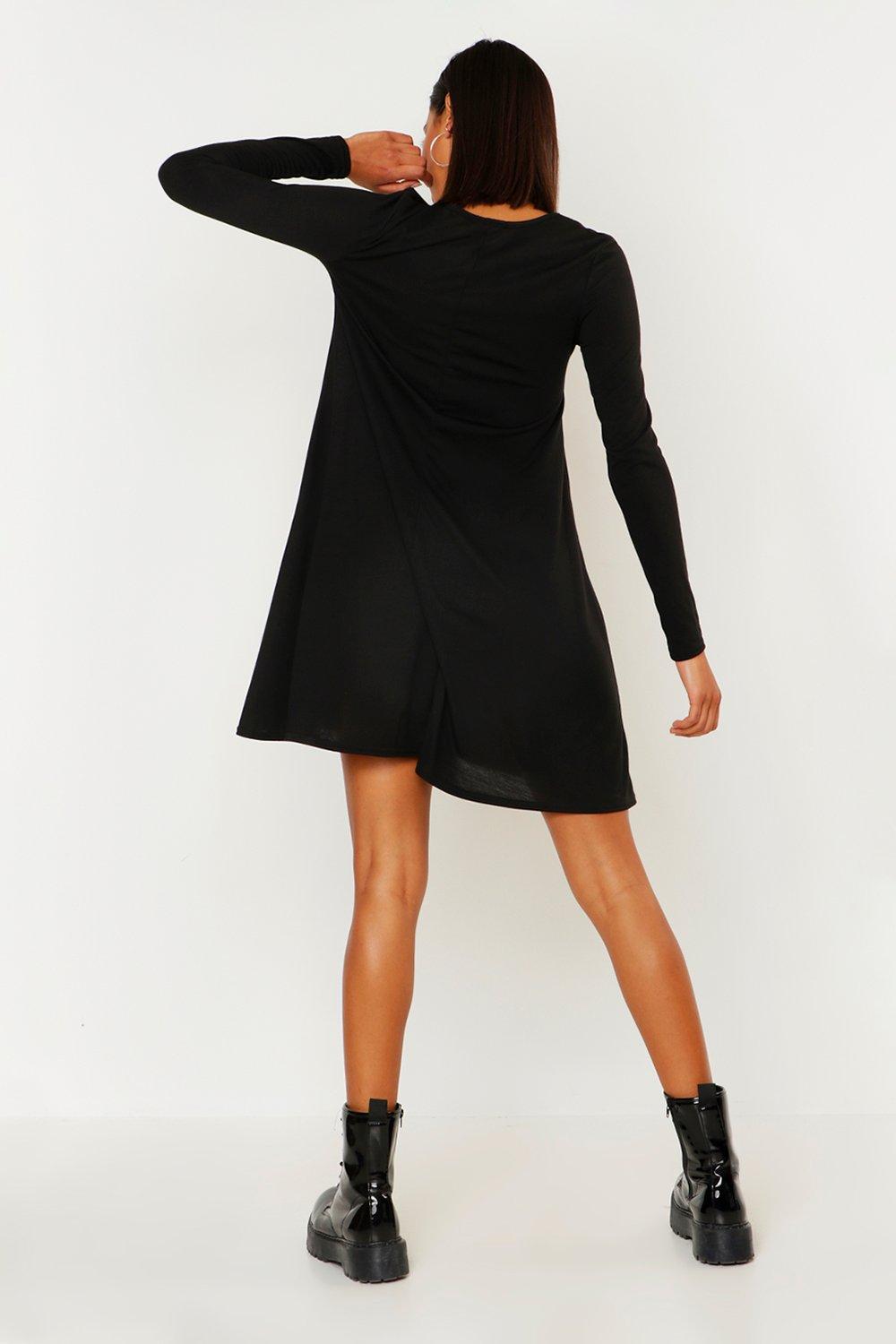 boohoo knitted swing dress