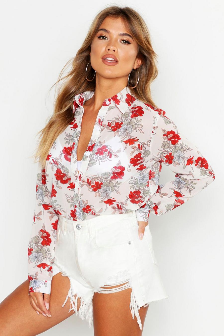 White Floral Top image number 1
