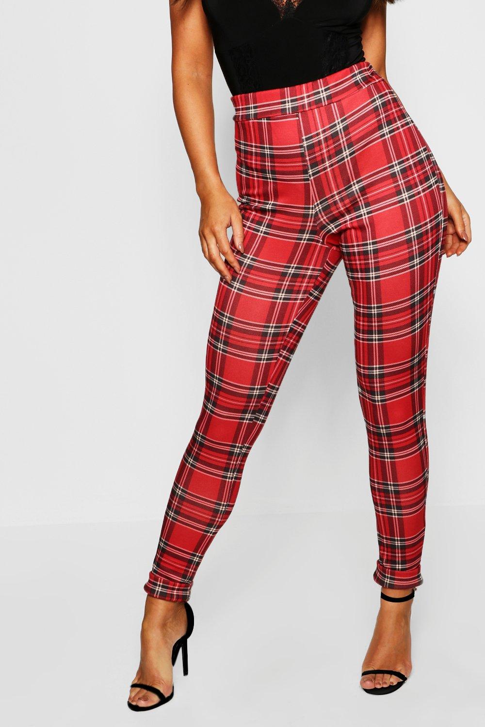 Tartan Check Skinny Pants boohoo AU