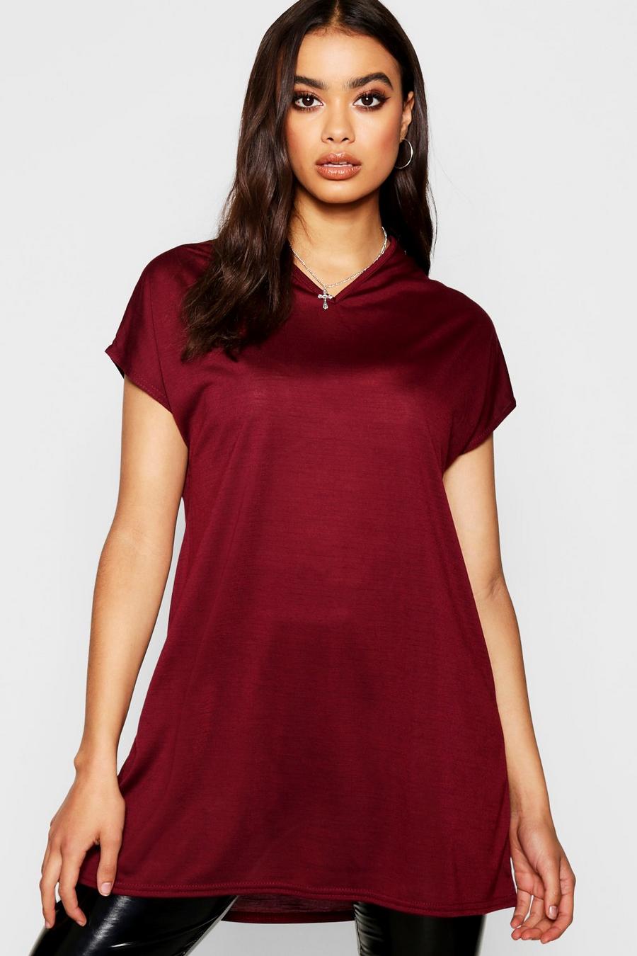 T-Shirt trapèze oversize, Lie de vin image number 1