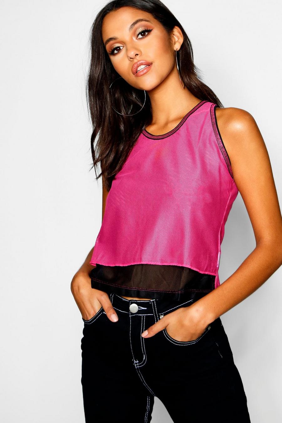 Cerise Double Layer Mesh Tank Top image number 1