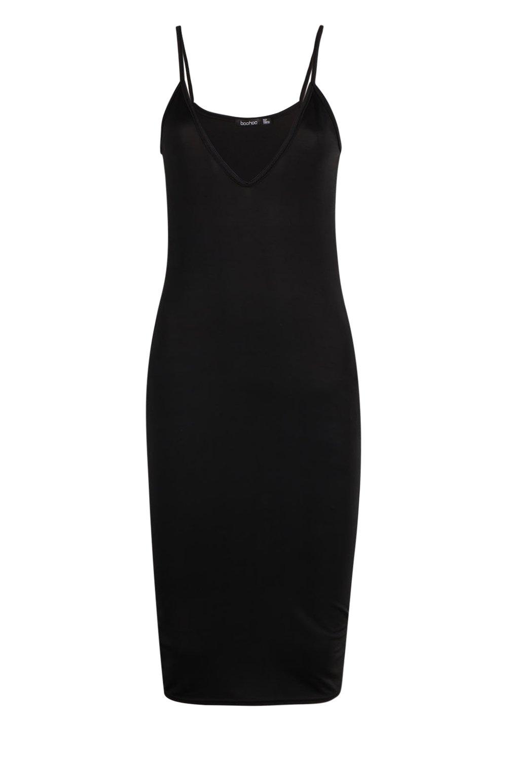 Boohoo black strappy dress sale