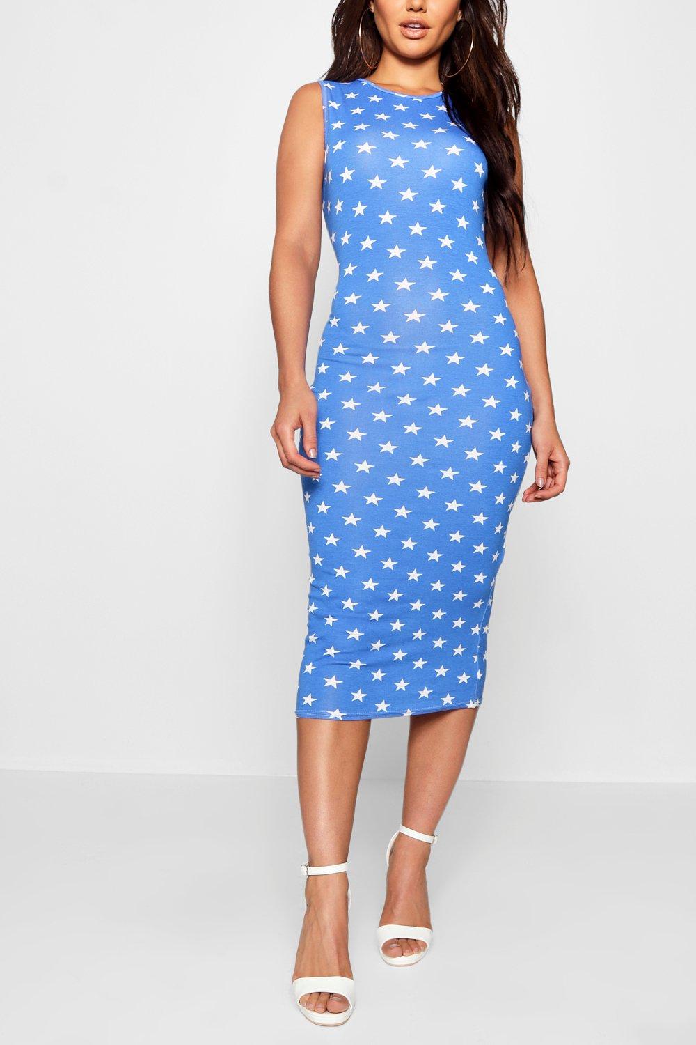 boohoo star print dress