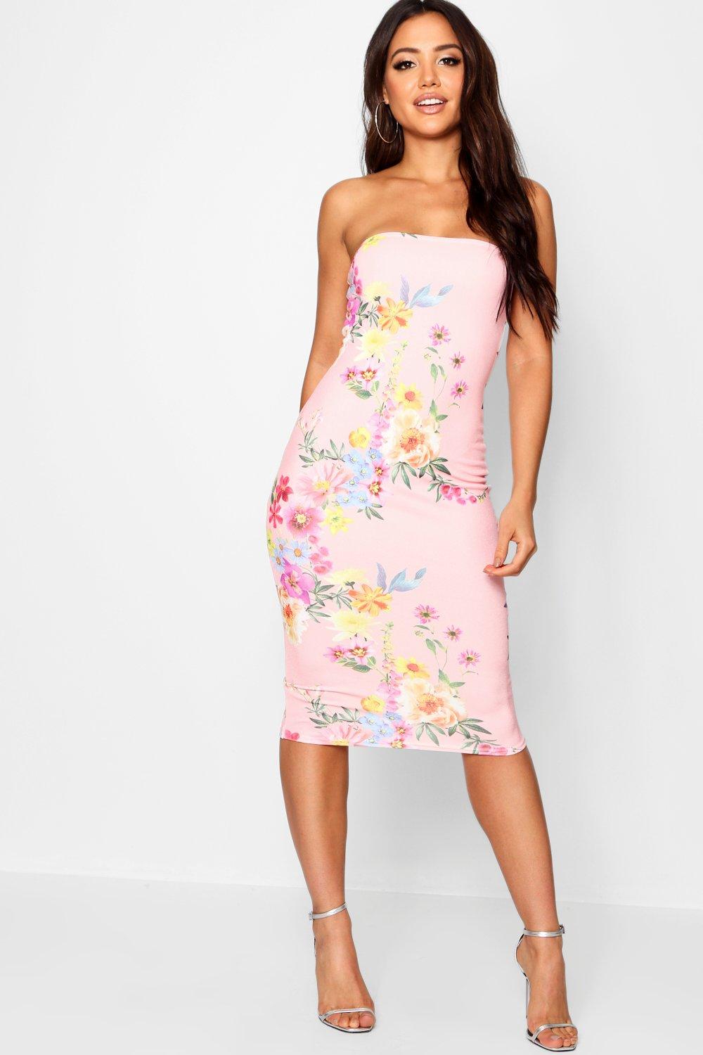 boohoo pink floral dress