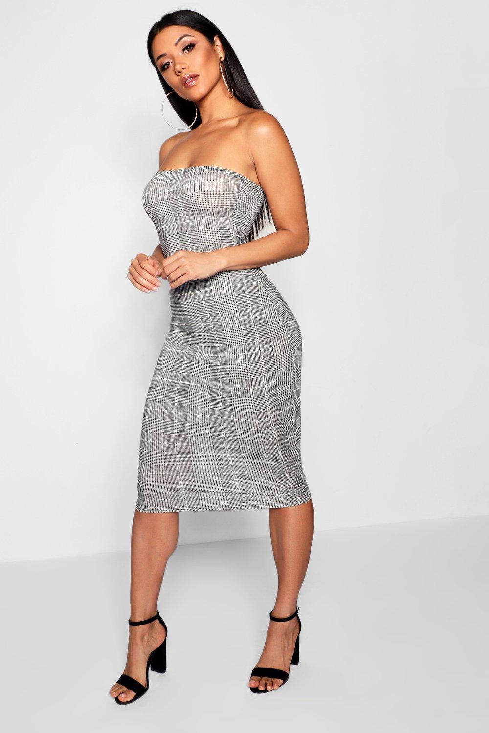 boohoo dogtooth dress