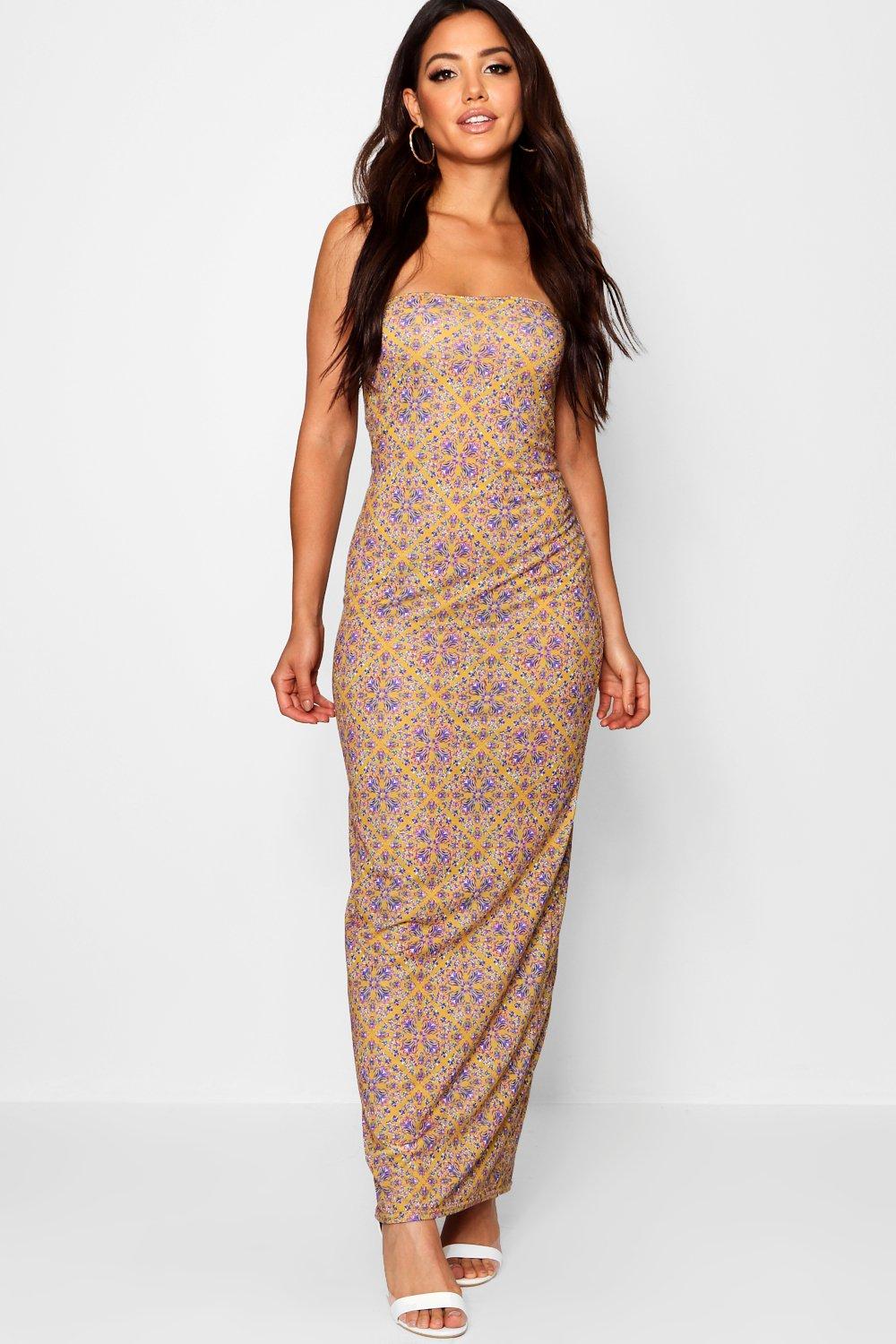 boohoo bandeau maxi dress