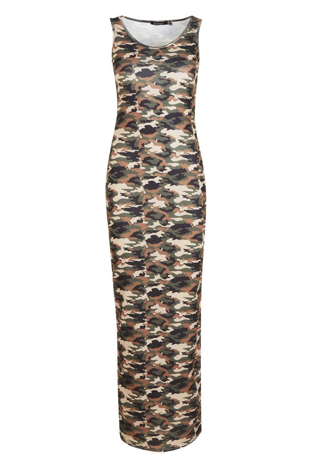 Camo print sale maxi dress