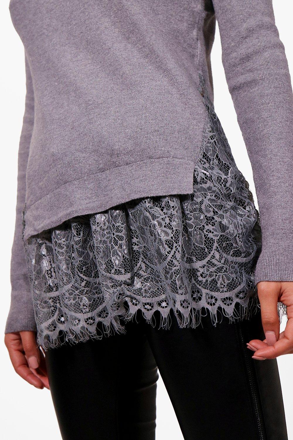 Lace Hem Sweater